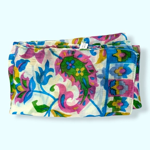 Vintage Colourful Silk Paisley Scarf - Picture 3 of 8